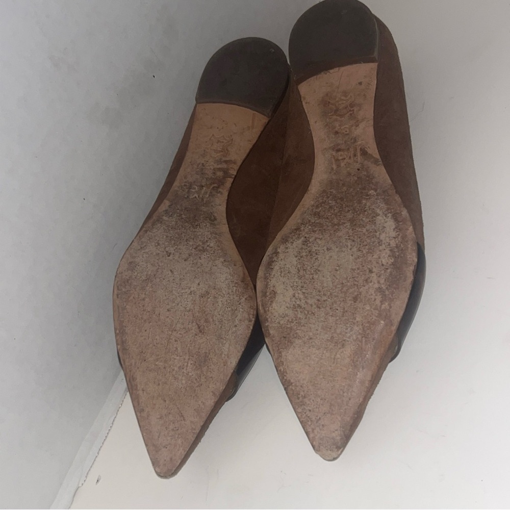 J McLaughlin Mallory brown Tortoise Suede Pointed Toe Flats Size 8.5 - Picture 9 of 11